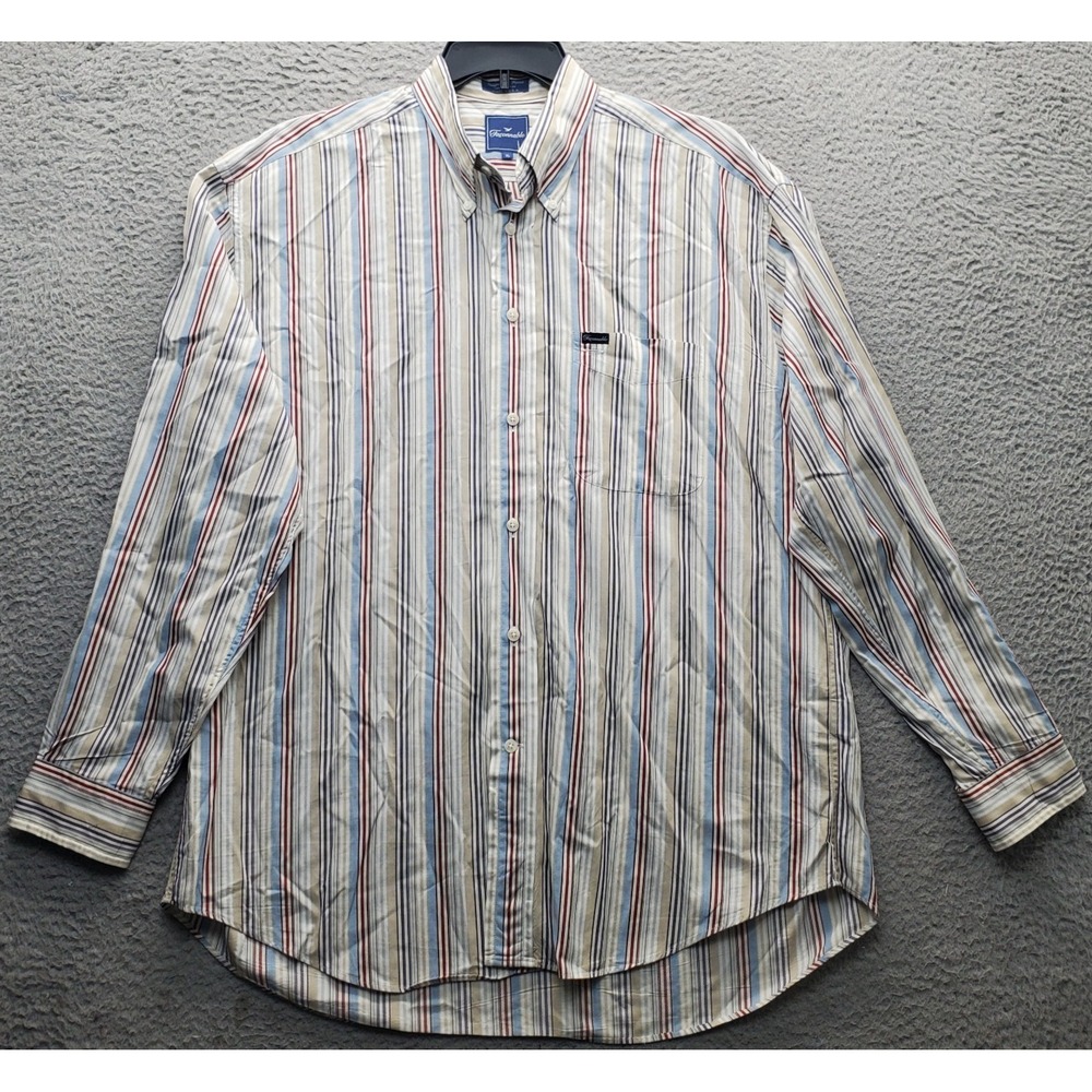 Façonnable Shirt Men's XL‎ Multicolor Striped Chest Pocket Collared Button Down